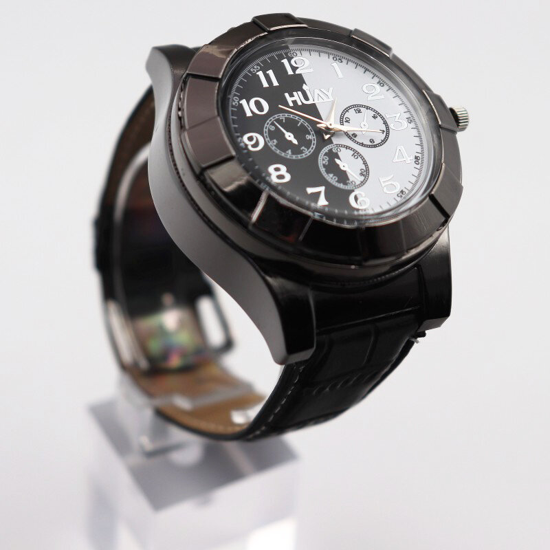 Relógio usb recarregável para homens, relógio de pulso de couro de quartzo sem chamas f667 para acendedor de cigarro
