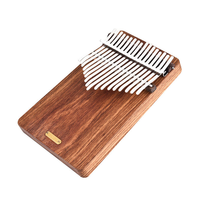 Piano de pulgar portátil de 17 teclas, Material de madera sólida + bolsa de almacenamiento, funda de transporte, libro de música