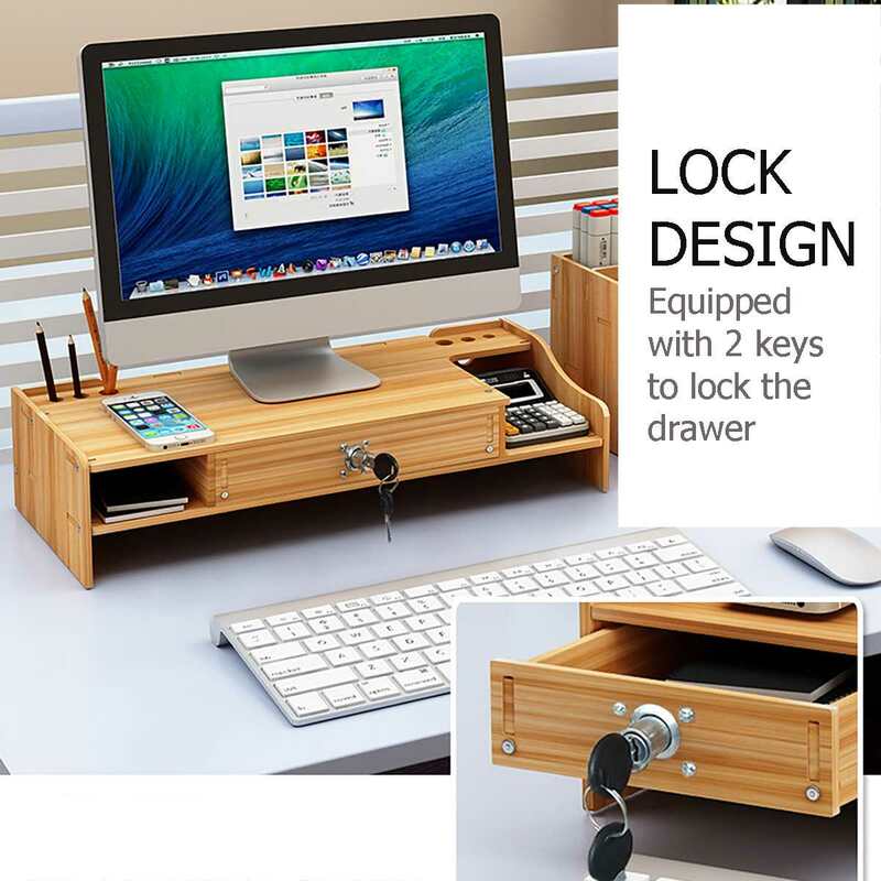 Półka stojak na laptopa uchwyt na drewno Monitor biurkowy stojak na ekran komputera półka na półkę cokół mocna podstawka do laptopa uchwyt biurkowy
