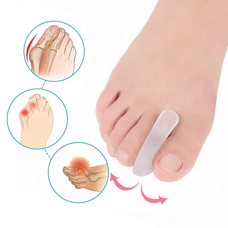 2คู่ Big Toe Separator Hallux Valgus Corrector แผ่นรองเท้าเพื่อสุขภาพ Care เครื่องมือ Bunion Correction Thumb Finger Toe Straightener