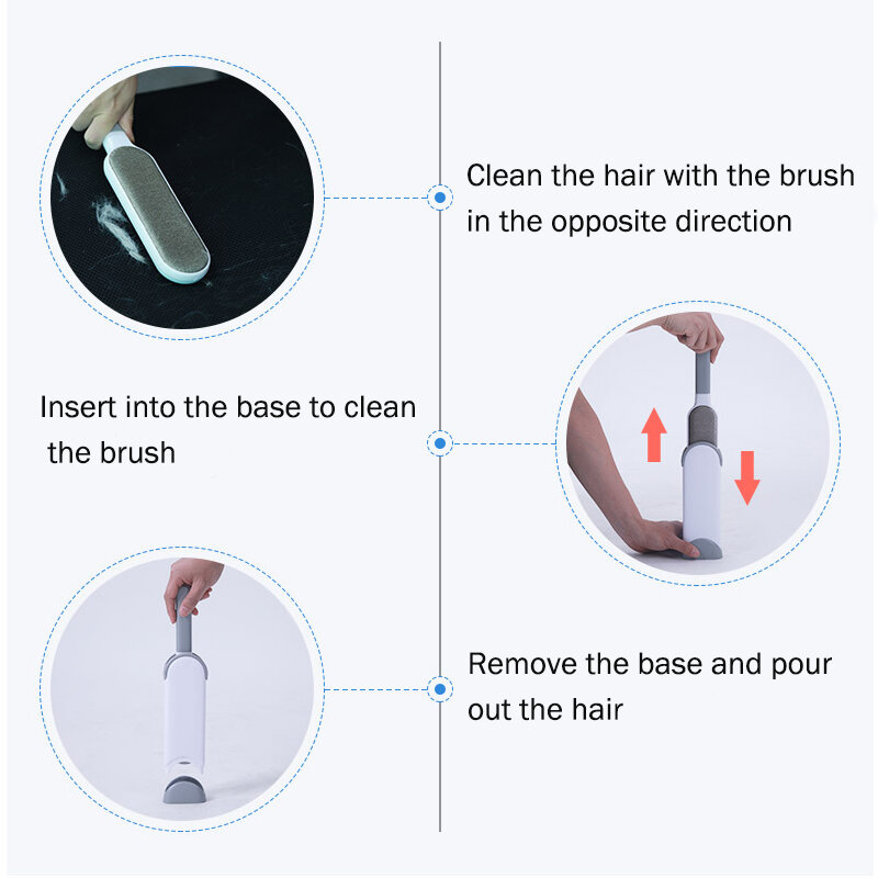 3 Pcs Pet Hair Remover แปรงแบบคงที่ Magic ขนแปรงทำความสะอาด Reusable อุปกรณ์แปรงไฟฟ้าสถิตสำหรับทำความสะอาดเสื้อผ...