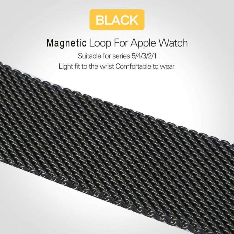 Apple watch 밴드용 마그네틱 루프 스트랩 42mm 38mm 42mm 스테인레스 스틸 메탈 벨트 correa 팔찌 iWatch 3 4 5 se 6 40mm 44mm, apple watch 시곗줄