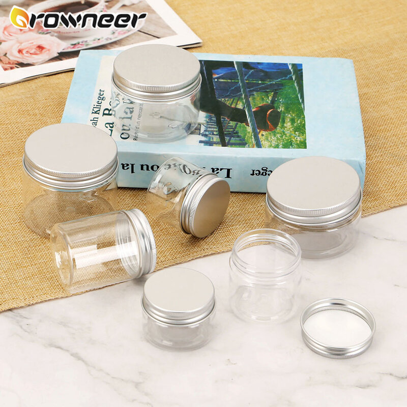 20pcs 30/50/60/80/100/120/150ml  Empty Plastic Clear Cosmetic Jars Makeup Container Clear Jar Face Cream Sample Pot Container