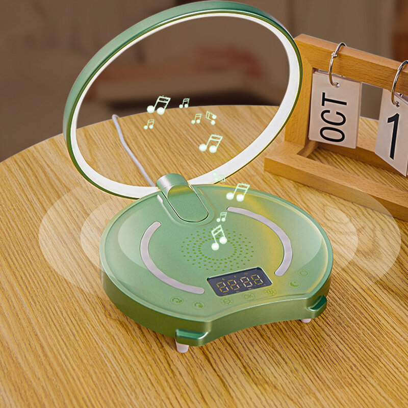 Reloj despertador LED inteligente multifuncional para mesita de noche, Altavoz Bluetooth de carga inalámbrica con sensor táctil, regalo creativo