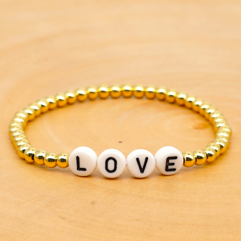 GO2BOHO Gold Bracelet For Women Custom Letter Bracelets Name Jewelry Handmade Armband Pulseras 2020 New Japan High Quality Beads