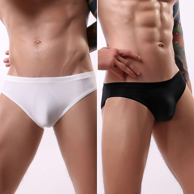 Mannen Sexy Ondergoed Super Dunne Ademende Naadloze Slips Underpants Fashion Comfortabele Ijs Zijde Bikini Gay Mannen Onderbroek