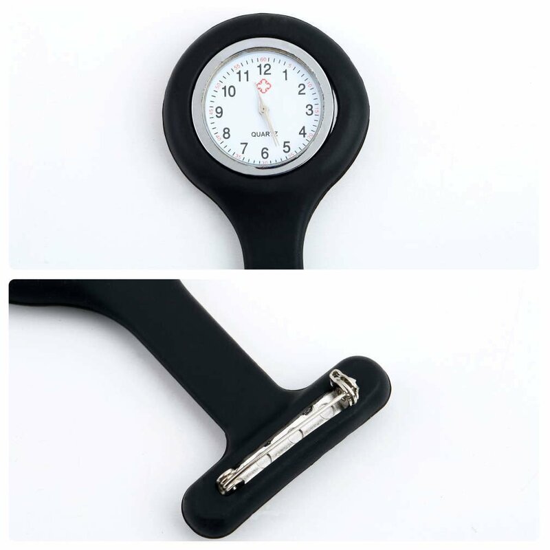 Mini Reloj portátil de silicona para enfermeras, pulsera de bolsillo con Pin colgante, de varios colores, 5 colores, envío directo, 1 unidad