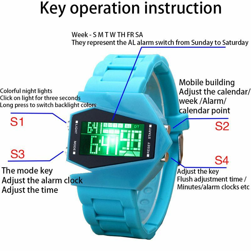 Montre-bracelet en Silicone unisexe, montre-bracelet multifonctionnelle à LED, couleur unie