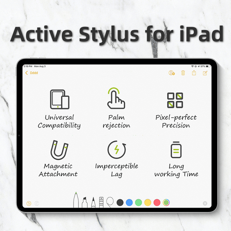 Caneta active stylus para ipad pro 11, 12.9 2020 2018, 2019, acessórios air, rejeição de palma, desenho para apple pencil 2 1, tela touch