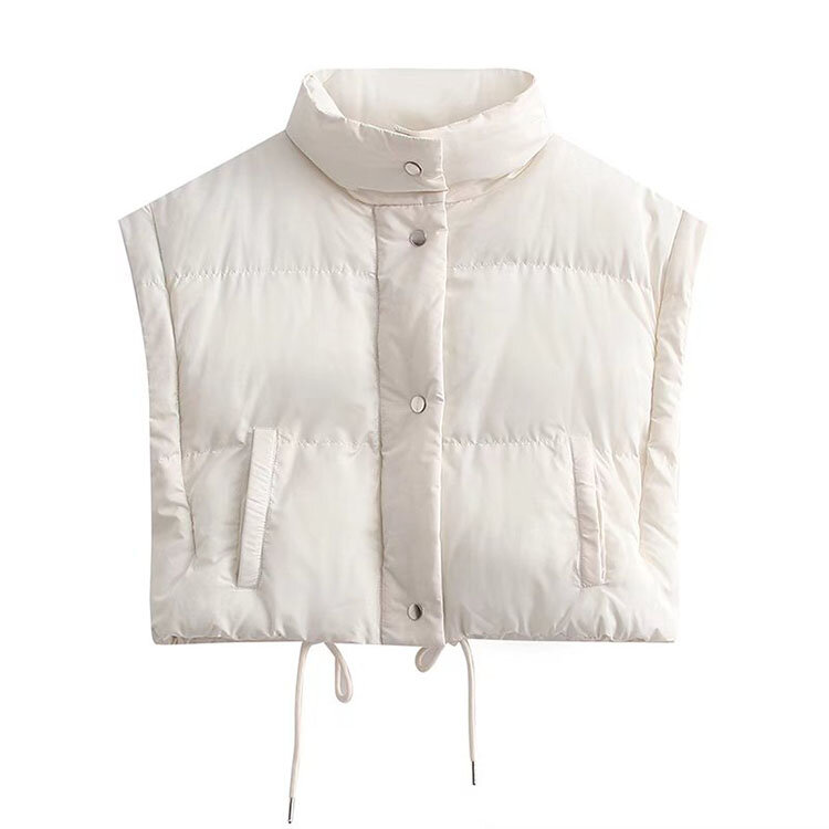 Manteau en coton à col montant et simple boutonnage, avec poches, manches amples détachables pour dames, collection automne et hiver 2021