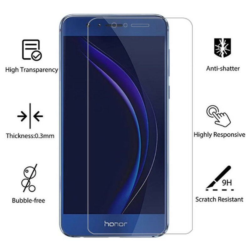 3ชิ้นสำหรับ Honor 8 Honor8 L09 L19หน้าจอโทรศัพท์ Protector กระจกนิรภัยบน Huawei Honor 8 Huawey ป้องกันความปลอดภัยแก้ว