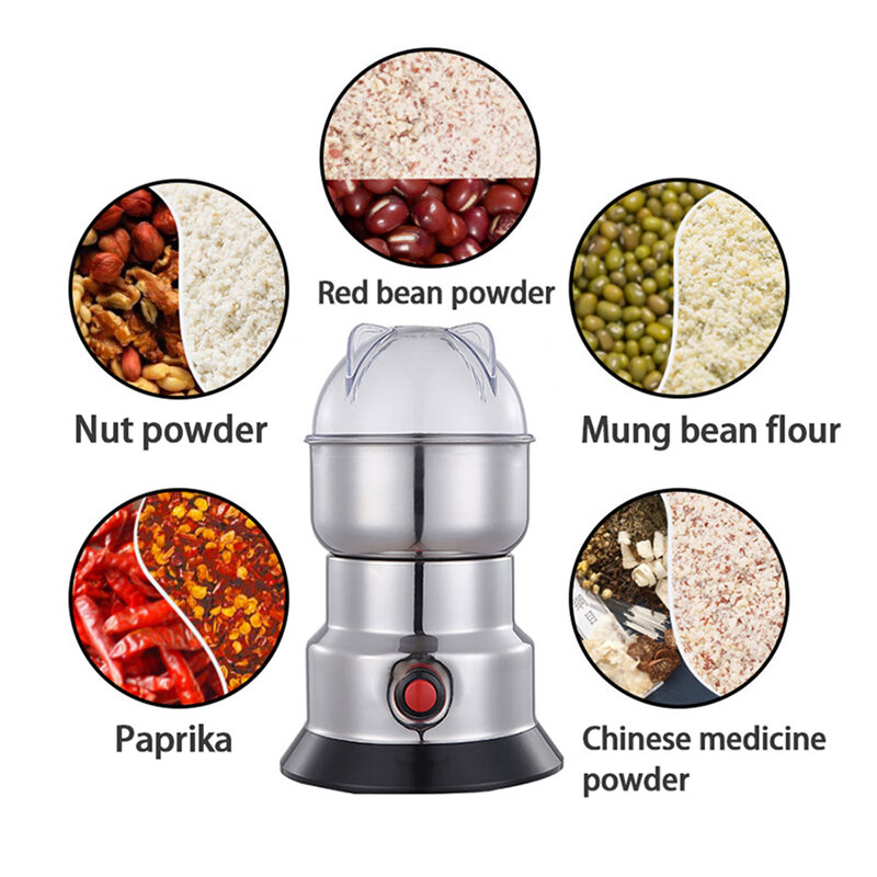 Moulin à grains de café électrique de cuisine pour maison,machine multifonctionnelle à céréales, noix, haricots, épices, avec rectifieuse,
