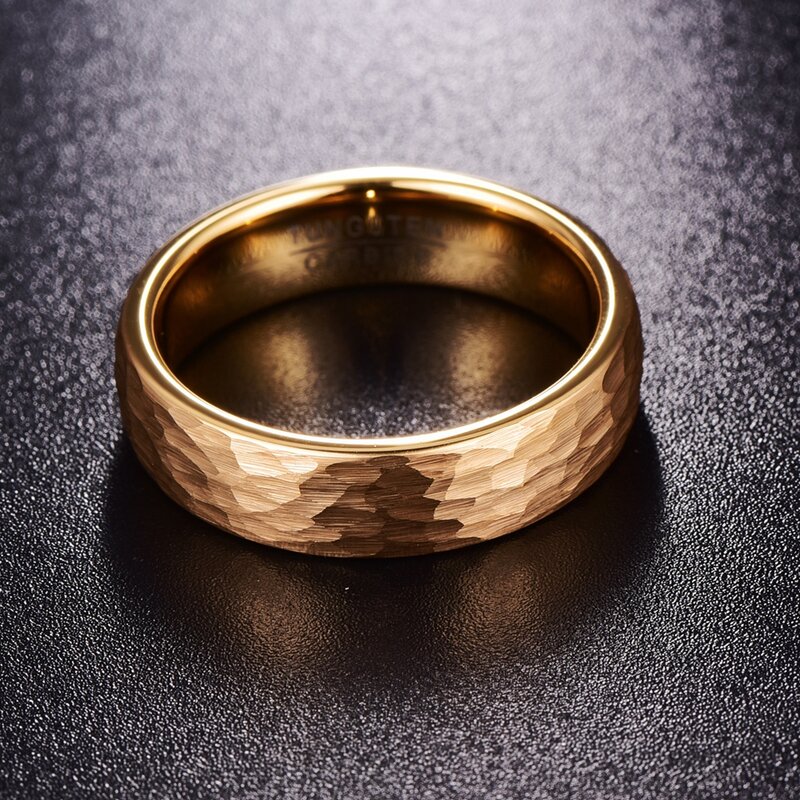 Nieuwe Eenvoudige Gouden Kleur Tungsten Carbide Paar Ring Geometrische Mannen Vrouwen Wedding Bands Engagement Ring Anillos Gratis Verzending