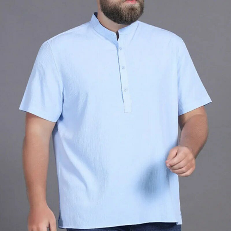 Camisa de talla grande para hombre, camisa holgada de busto de 148cm, 4 colores, de verano, 5XL, 6XL, 7XL, 8XL