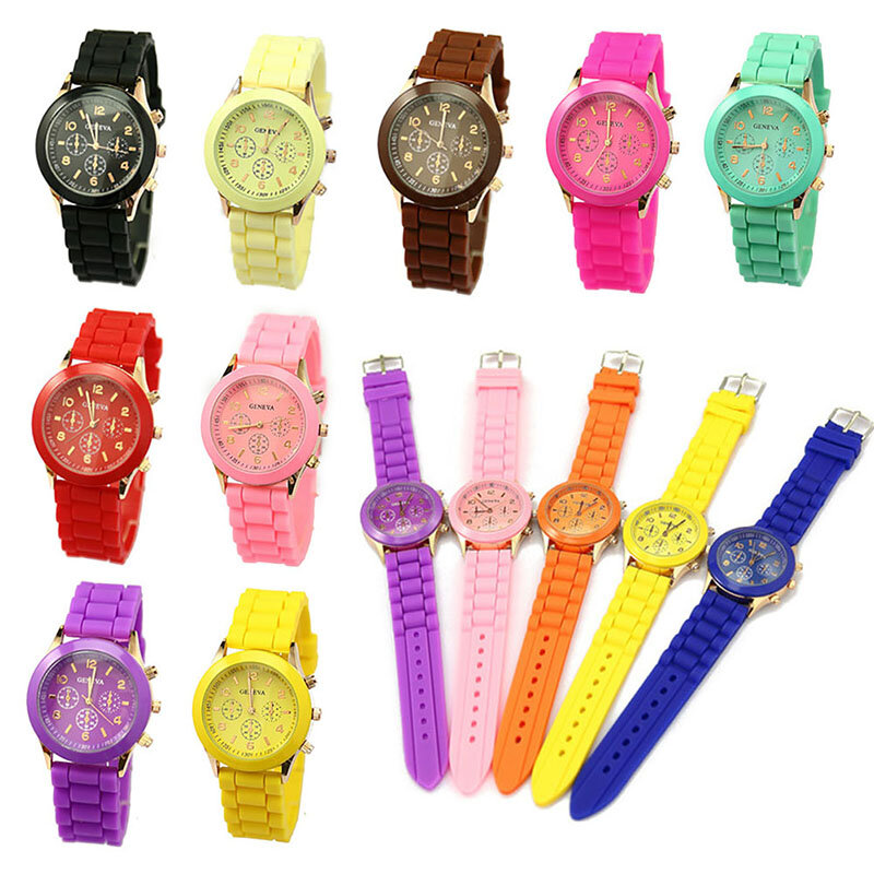 Красочные желеобразные студенческие повседневные часы, модные часы, новые силиконовые часы, модные великолепные
