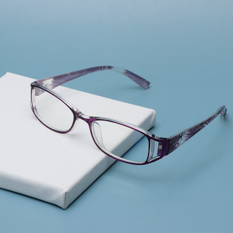 Fashion Printed Reading Glasses Anti-Blue Light Glasses Spring Hinge Rectangular Presbyopic Glasses For Women Eyewear