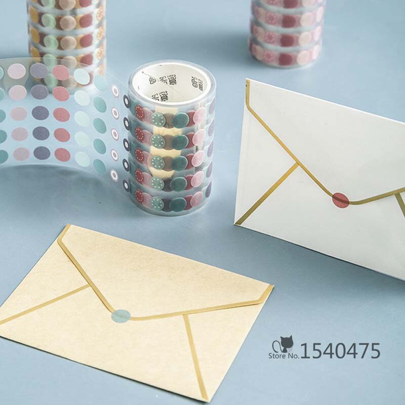 A 1 pc/lot DIY Adhesive Tape Round Paper Stickers Decal for Kids Birthday/Greeting Cards Decor Room Album Book Diary Decoration
