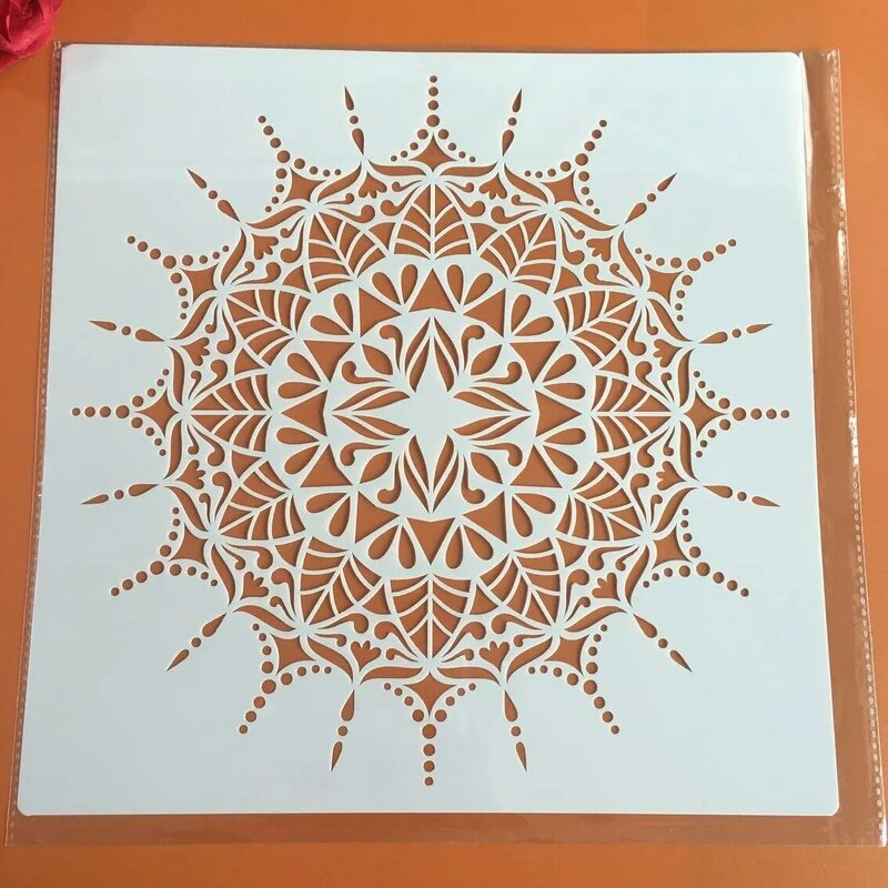 30 * 30cm size diy craft mandala mold for painting stencils stamped photo album embossed paper card on wood, fabric,wall