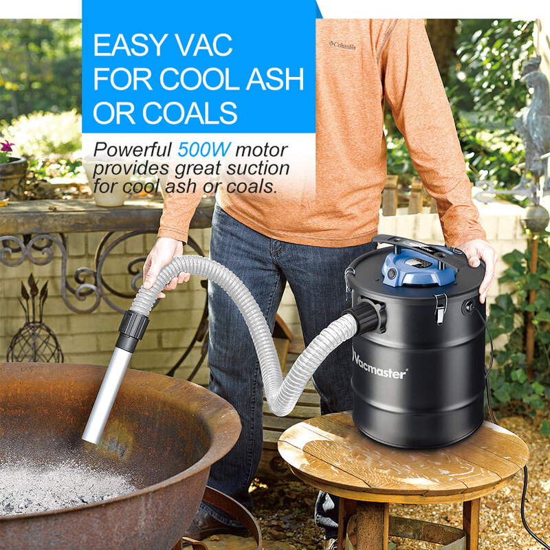 Vacmaster Ash Vacuums, BBQ 용 진공 청소기, 500W, 벽난로 흡연자를위한 집진기, 가정용 진공 청소기