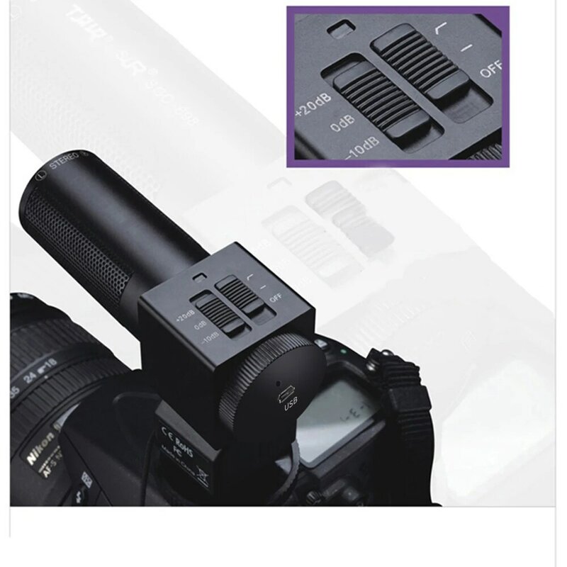 Kamera dan Video Mikrofon Profesional Studio Video Digital Stereo Rekaman 3.5Mm Mikrofon untuk Kamera untuk Canon
