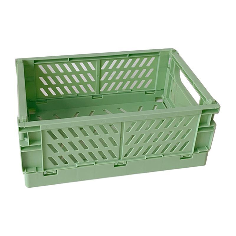 H8WA Collapsible Crate Plastic Folding Storage Box Basket Utility Cosmetic Container Desktop Holder