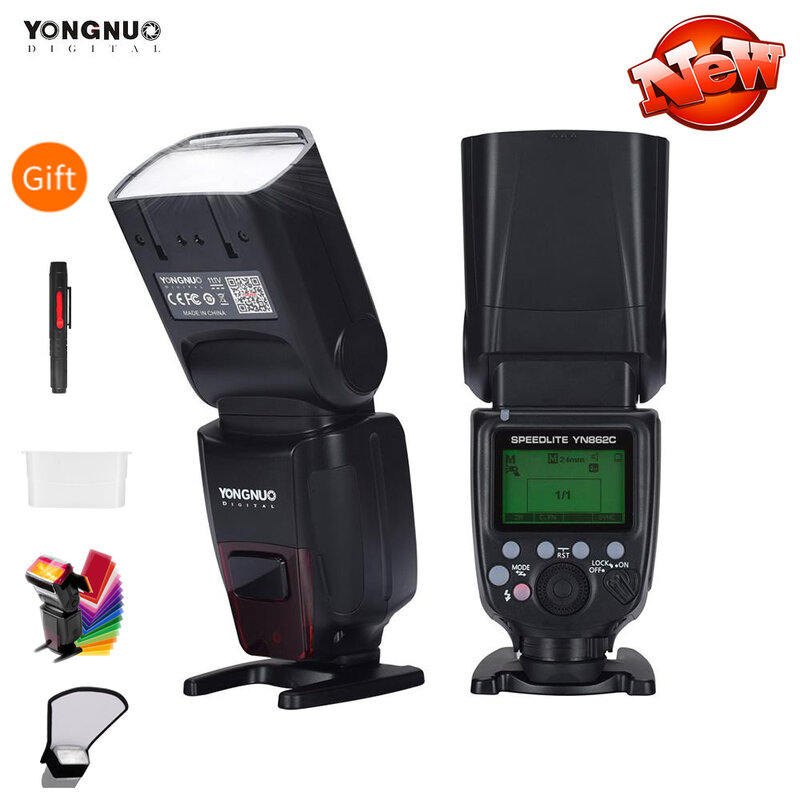 Yongnuo yn862c speedlite flash luz sem fio ttl câmera flash mestre escravo speedlite para canon 5d iv/6d/7d/40d/650d/1200d/eos r