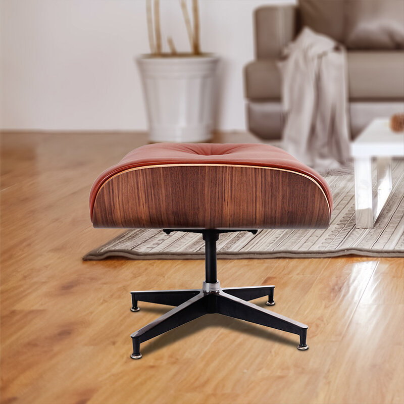Home Möbel Sessel mit Ottomane Braun Chaise Klassischen Lounge Stuhl Leder Accent Stuhl Wohnzimmer Möbel