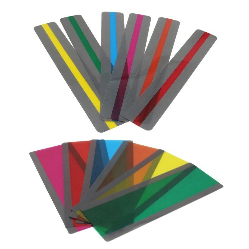 12 шт. направляемых полосок для выделения чтения с 2 размерами цветных накладных закладок для выделения для руководства поставками учителей
