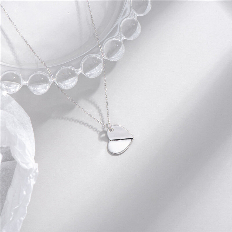 Sodrov 925 colar de prata esterlina pingente para mulher creased coração colar de prata 925 jóias pingente de prata colar
