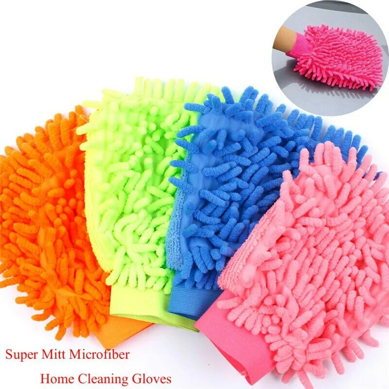 Durable Super Mitt Microfiber Car Window Washing Cleaning Cloth Duster Towel Gloves 5 Colors Home Accessories Cleaner Tool