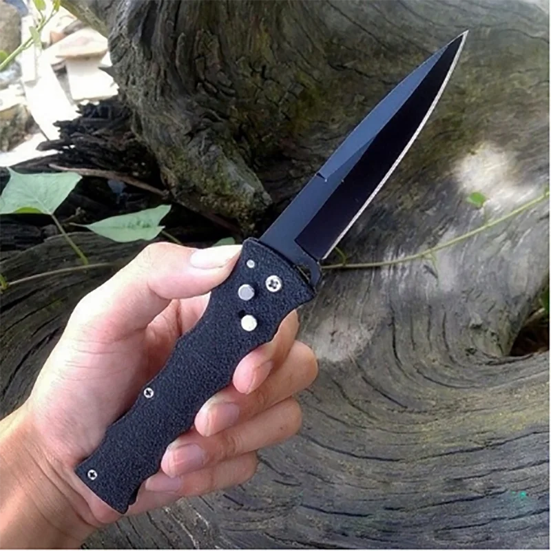 Cuchillo de bolsillo plegable para exteriores, multifunción, cortador de frutas, práctico cuchillo de supervivencia para acampada