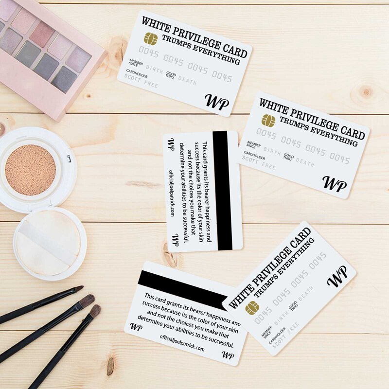 Nowe karty biały uprawnień karta przebija wszystko Gag nowość rozmiar portfela kolekcjonerskie laminowane prezent karta VIP 85.5x54mm