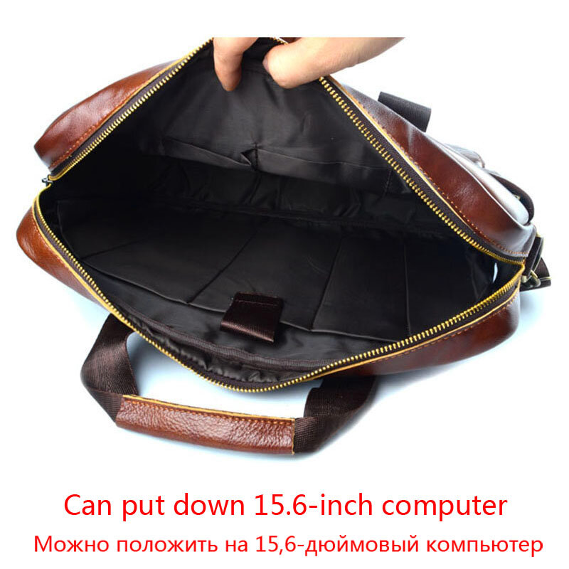 AETOO-sacs à main en cuir véritable pour hommes, sacoche business pochette d'ordinateur, sacoche à bandoulière pour voyage marron, mallette en cuir