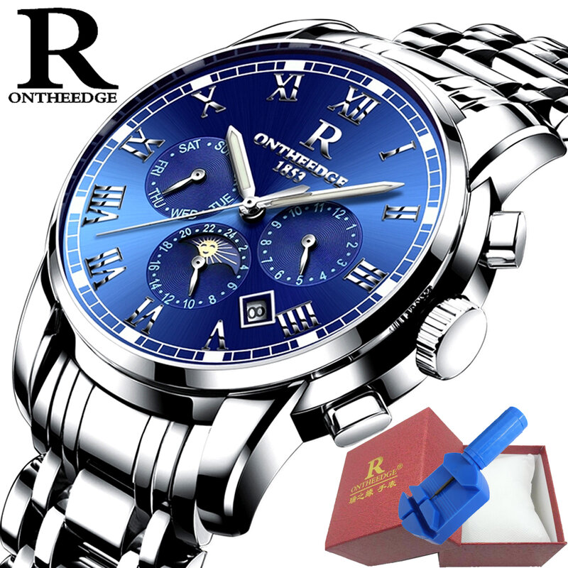 Relógio mecânico automático para homens, Relógios impermeáveis, Relógio de negócios masculino, Top Luxury Brand, Moda