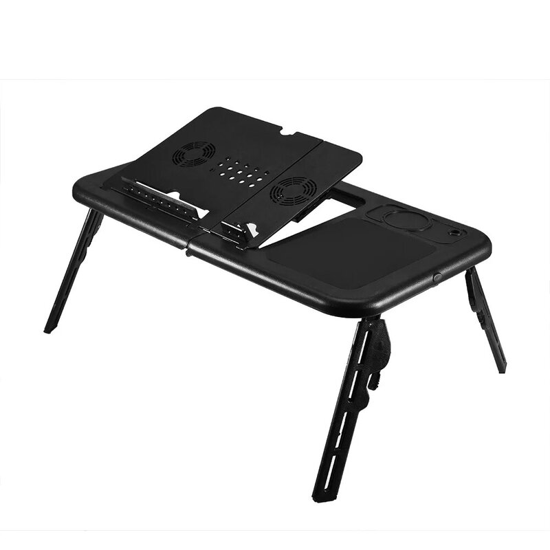 Портативный складной стол для ноутбука, регулируемый столик с 2 вентиляторами для дома и путешествий