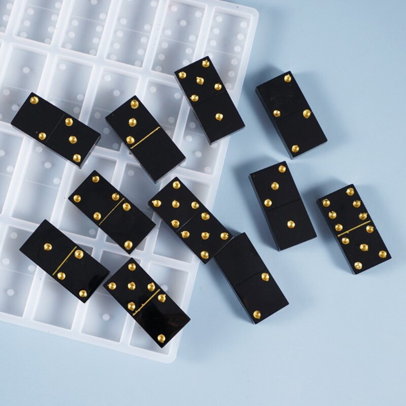 Dominos cristal résine époxy moules bricolage jeu Silicone moule à la main UV résine artisanat bijoux faisant des outils