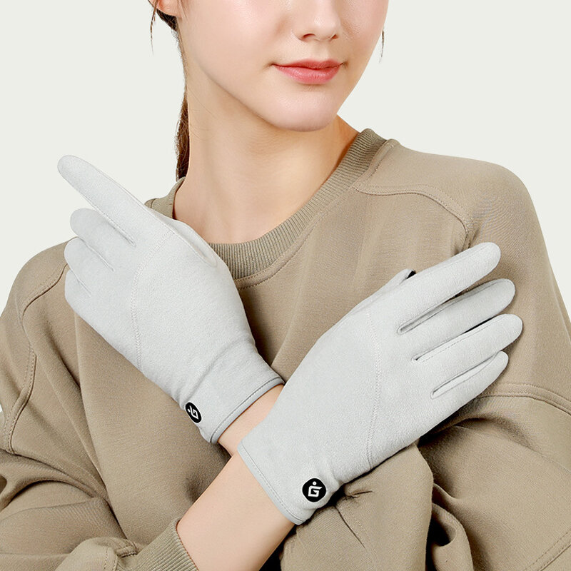 Nowe zimowe rękawiczki damskie o wysokiej elastyczności wiatroszczelne oraz aksamitne ciepłe zewnętrzne silikonowe antypoślizgowe rękawice ocieplane z ekranem dotykowym