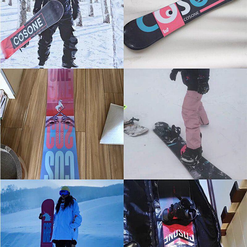 140-160 Cm narta Set Fit początkujący mężczyźni kobiety snowboard wielofunkcyjna deska wszechmogąca do sportów zimowych kolorowe serie