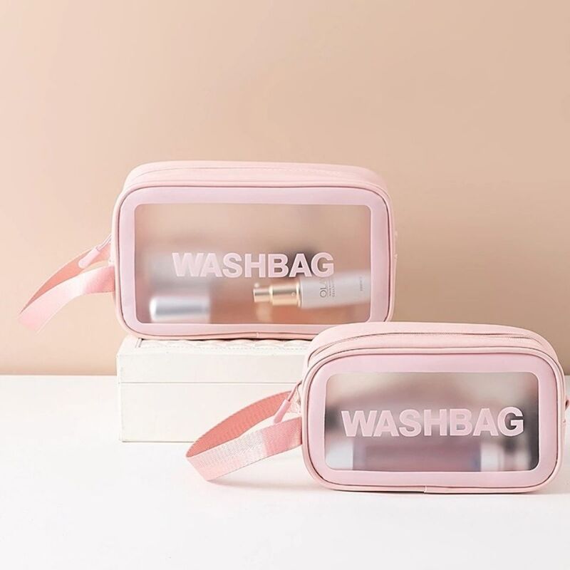 Beleza cosméticos saco de viagem portátil de grande capacidade saco de maquiagem transparente à prova dwaterproof água saco de lavagem higiene pessoal saco de suspensão