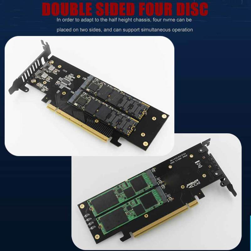 JEYI IHyper M.2 X16 TO 4X NVME PCIE3.0 GEN3 X16 TO 4*NVME RAID CARD PCI-E VROC CARD RAID Hyper M.2X16 M2X16 4X X4 NVME*4 RAID
