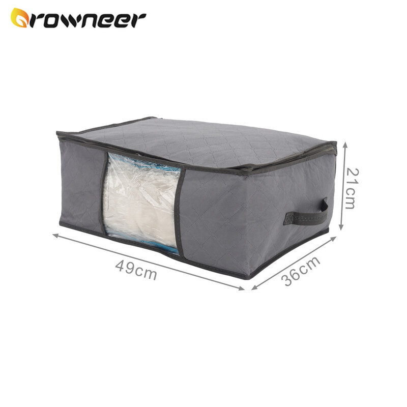 Non-woven Clothes Storage Bag PVC transparent Window Home Organizer Foldable Clothes Quilt Dust-Proof Cabinet Finishing Box