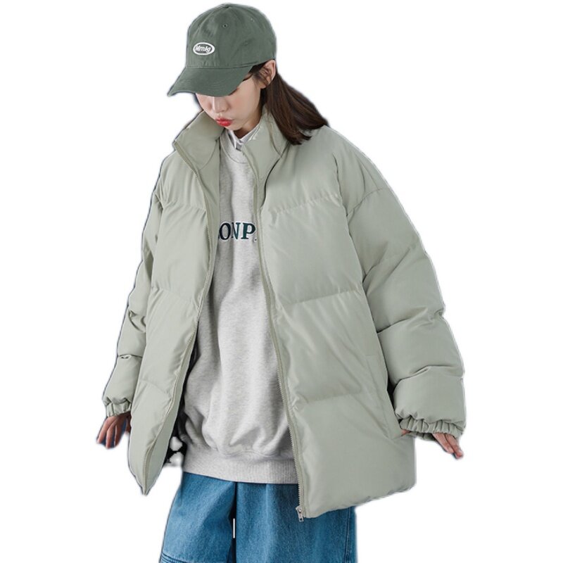 Veste d'hiver à col montant pour homme et femme, Parka épaisse et chaude, couleur unie, à la mode, Streetwear, 5XL