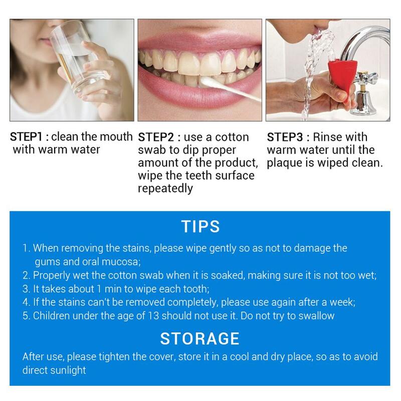 BREYLEE Teeth Whitening Essence Remove Plaque Stains Tooth Cleaning Serum Brighten Whiten Teeth Dental Tools Oral Hygiene Care