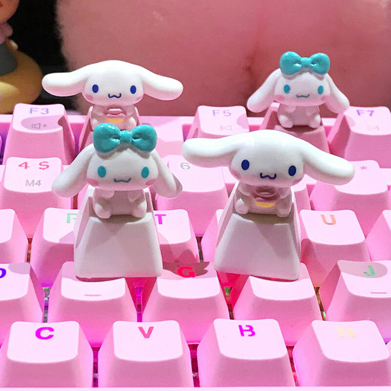 Acessórios de teclado bonito estéreo personalidade keycap dos desenhos animados teclado mecânico r4 único rosa transparente estéreo pbt
