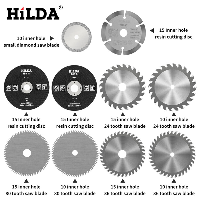 HILDA-전기 톱 블레이드 전동 공구 원형 톱날 목재 HSS 톱날 Dremel 커터 원형 미니 톱날 3 피스