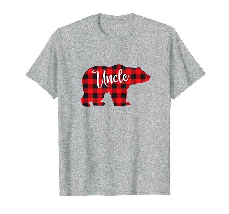 Camiseta de cuadros rojos para la familia, pijama a juego de tío Bear
