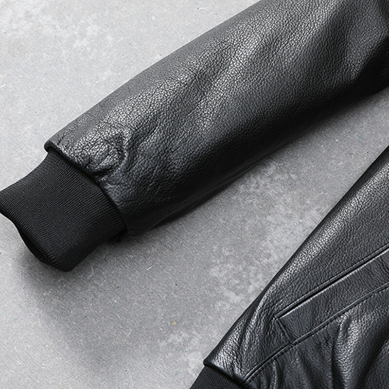 Men's Genuine Leather Jacket 100% Cowhide Factory Sale Spring Autumn Male Leather Boy Leather Jacket
