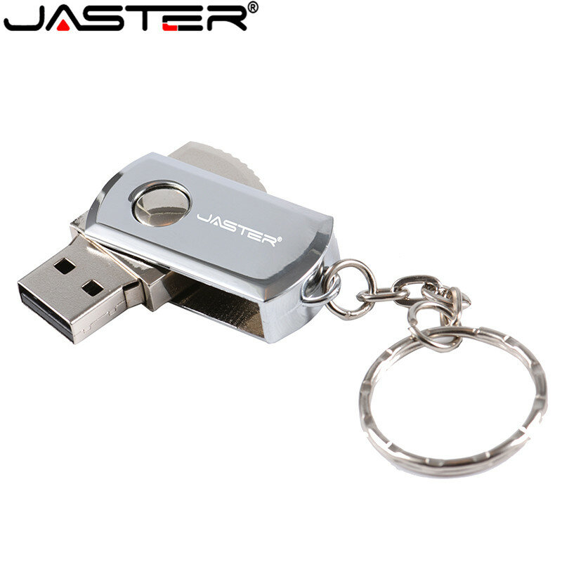 JASTER USB 2.0 USB Flash Drive 4G 8GB 16GB 32GB 64GB Pen drive Portable External Hard Drive metal USB Memory stick with Keyring