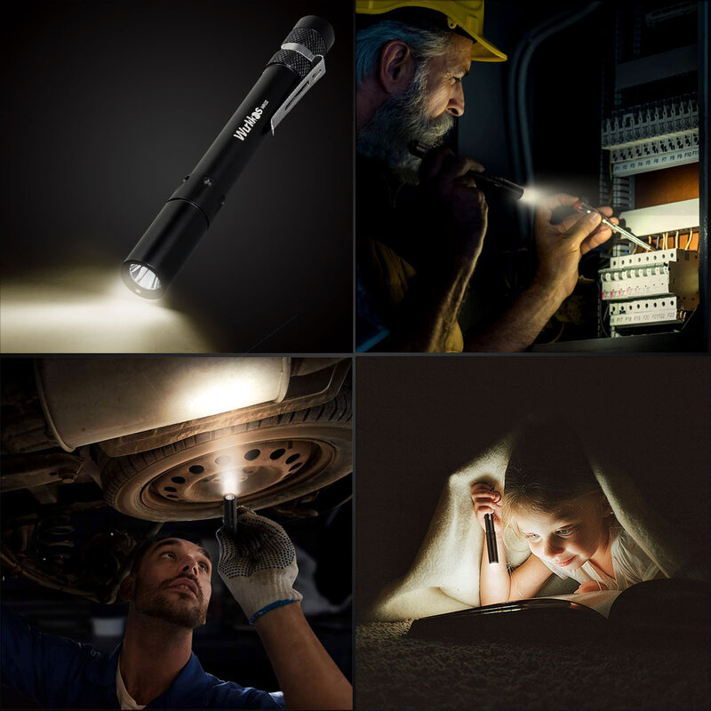 Zurkkos WK02 Penlight LED Super Mini Portabel 2 * Senter AAA EDC 300 Lumens SST20 IPX68 Tahan Air 3 Mode untuk Perbaikan Berkemah