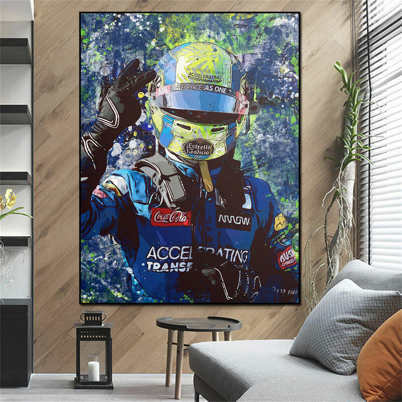 دراجة نارية أسطورة بطل الكلاسيكية سباق السيارات المشارك طباعة قماش اللوحة ديكور المنزل جدار صورة فنية لغرفة المعيشة